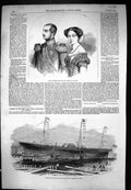 Old 1853 King Queen Hanover Launch West India Mail Steam Ship Solent Victorian