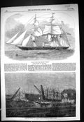 Old 1855 Colonial Steam War Sloop Ship Victoria Lapwing Ringdove Cowe Victorian