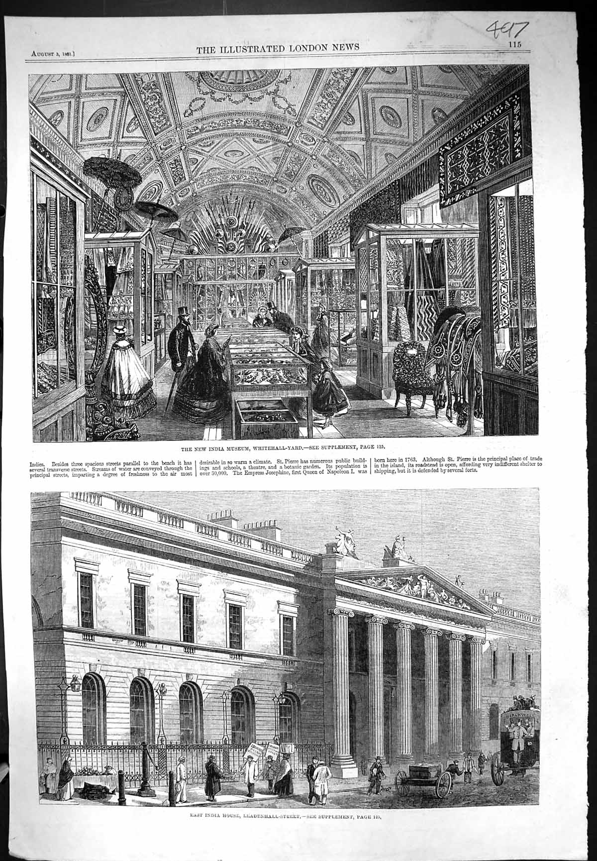 Old 1861 India Museum Whitehall Yard House Leadenhall Street Architec Victorian
