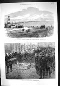 Old 1873 Lighthouse Dungeness Masts Sunken Ship Funeral Lord Lytton W Victorian