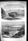 Old Print 1868 Abyssinia British Siers Lake Ashangi Antalo War Mountains 19th