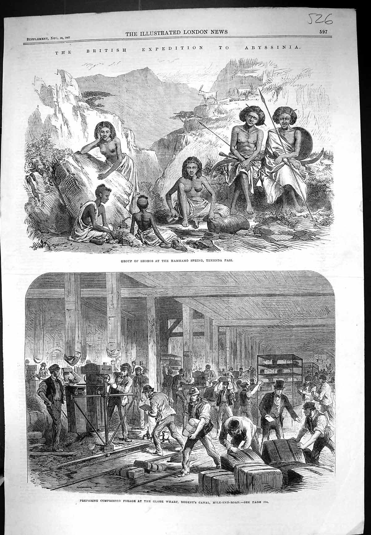 Old 1867 British Expedition Abyssinia Shohos Hamhamo Tekonda Pass Glo Victorian