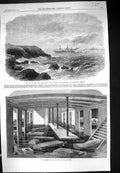 Old 1864 City New York Steam Ship Daunt'S Rock Queenstown Harbour Mid Victorian