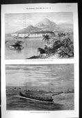 Antique Print 1873 Ambas Bay Highlands Cameroons Africa Surf-Boat Troops GC