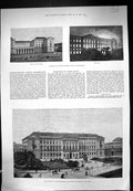 Old 1884 Fire Christiansborg Castle Copenhagen Danish House Parliamen Victorian