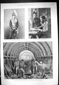 Old 1888 Driving Tunnels London Sub-Railway Thames Prince Louis Baden Victorian