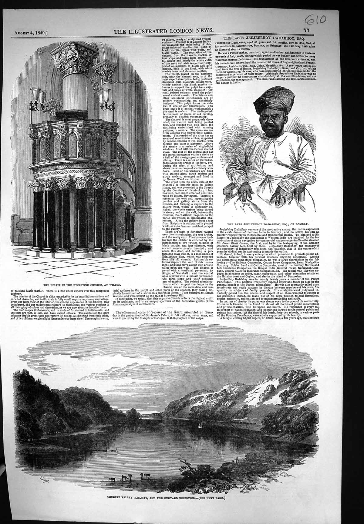 Old 1849 Churnet Valley Railway Rudyard Reservoir Dadabhoy Bombay Chu Victorian