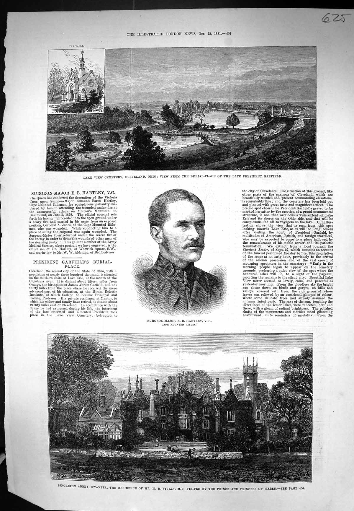 Old 1881 Surgeon-Major Hartley Singleton Abbey Swansea Vivian Cemeter Victorian