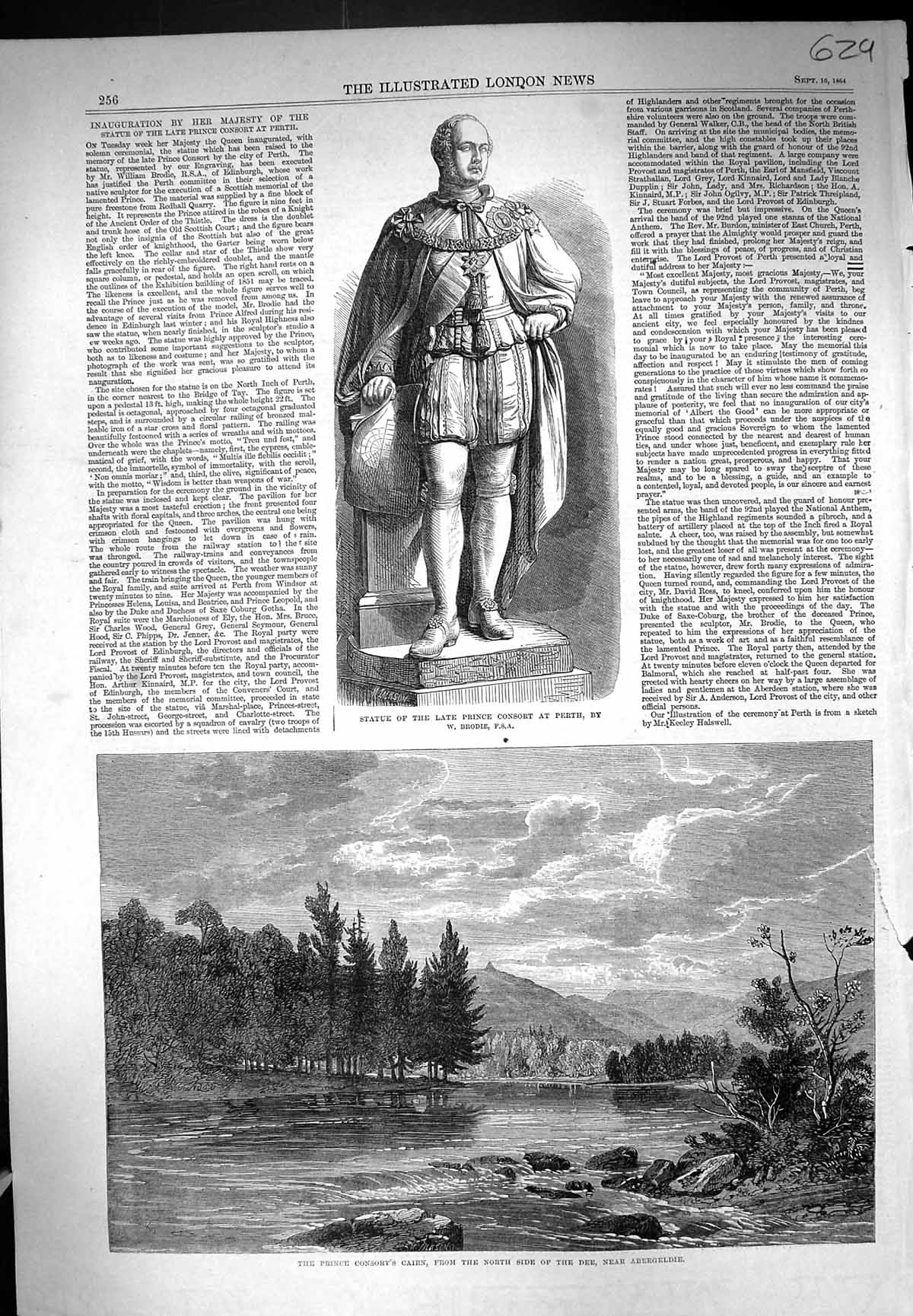 Old 1864 Statue Prince Consort Perth Cairn River Dee Abergeldie Scotl Victorian