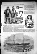 Old 1855 Launch Persia Ship Glasgow Madame Emile Girardin Esquimaux R Victorian