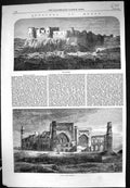 Antique Print 1863 Heart View Citadel Ruins Masella Architecture Buildings 19th