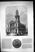 Old 1875 Architecture City Temple Holborn Viaduct Challenge Shield Fu Victorian