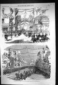 Old 1858 Queen Leeds Briggate Royal Cortege Boar Lane Procession Hors Victorian