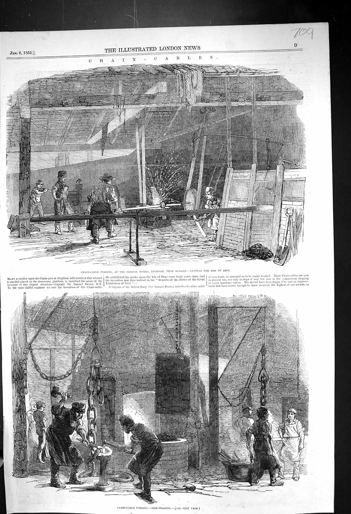 Old 1855 Chain Cables Forging Phoenix Works Tividale Dudley Iron Weld Victorian