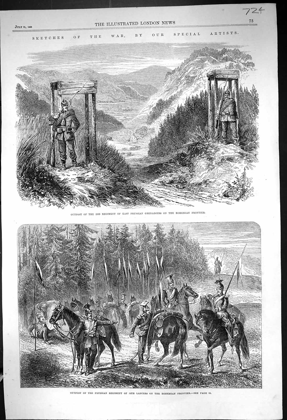 Old 1866 War Outpost Prussian Grenadiers Bohemian Frontier Lancers So Victorian
