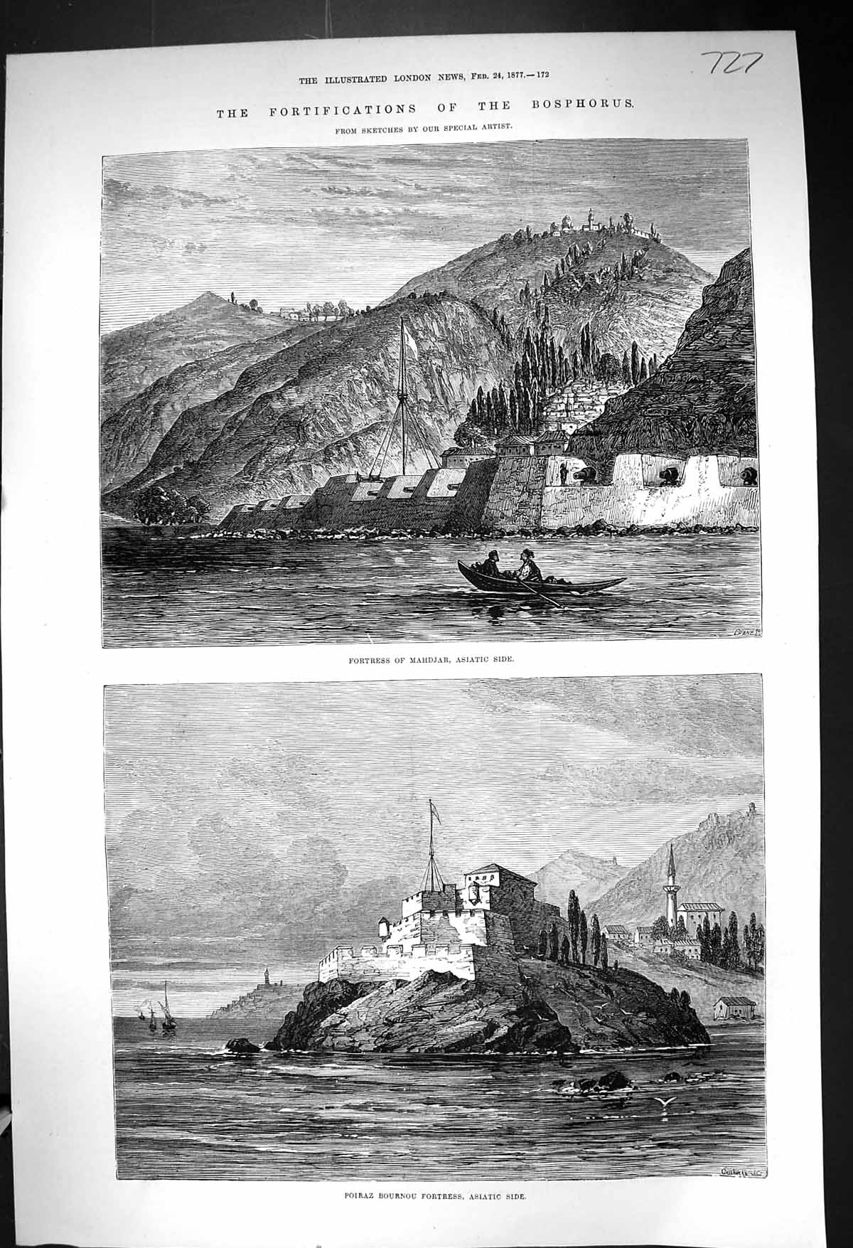 Old 1877 War Fortifications Bosphorus Mahdjar Poiraz Bournou Fortress Victorian