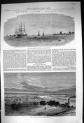 Antique Old Print 1863 Madagascar Town Harbour Tamatave Ships River Wundoroo