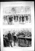 Old 1882 Scene Division Lobby House Commons Tellers Reading Result Di Victorian