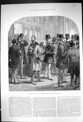 Old Print 1882 Division House Commons Parliament Members Passing Tellers 19th