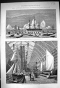 Old 1883 Seal Hunting Newfoundland Fisheries Exhibition Boats Nets Br Victorian