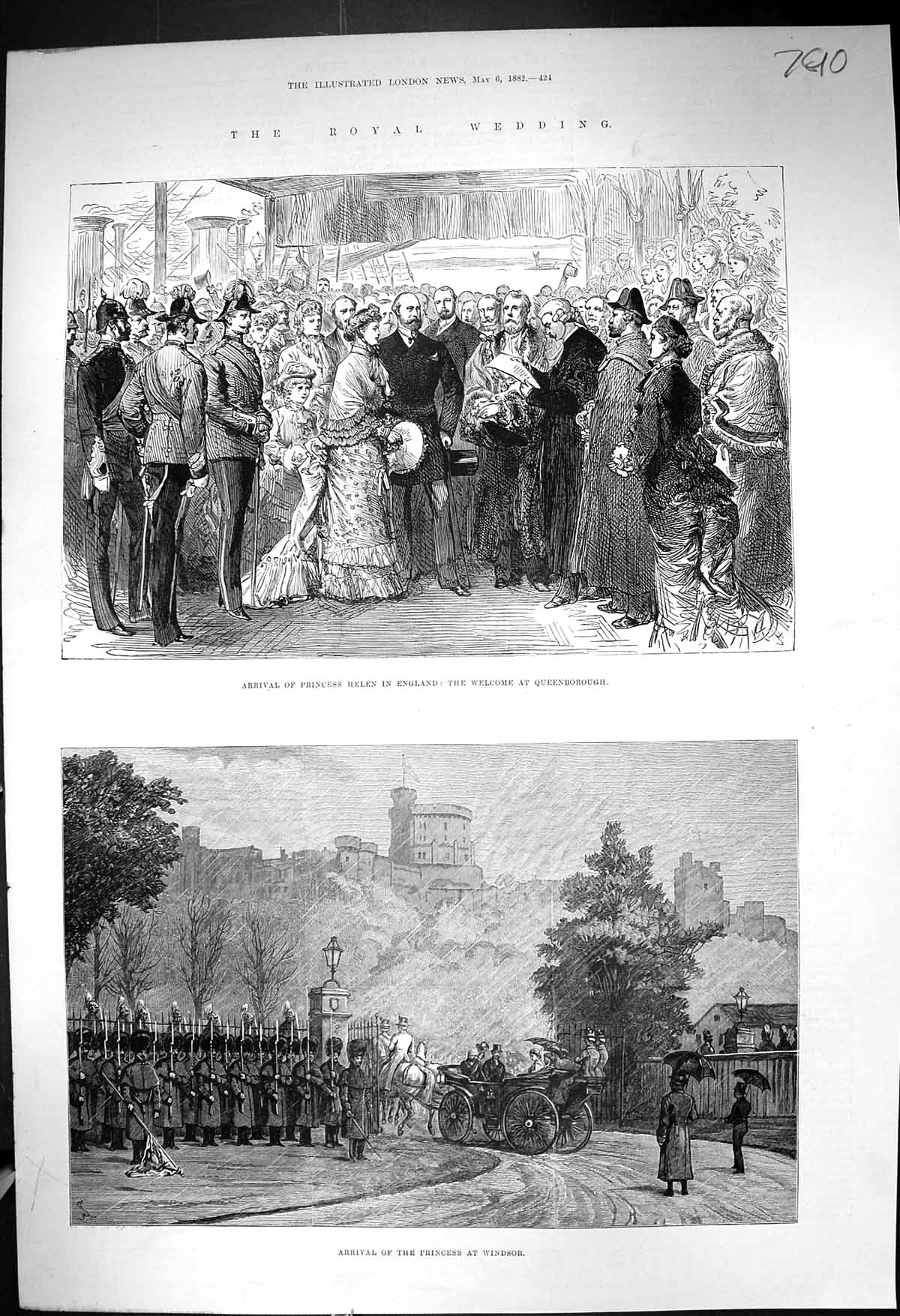 Old 1882 Royal Wedding Princess Helen England Queenborough Windsor Ca Victorian