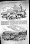 Old Print 1852 Lambeth Water Works Seething Wells Ditton Filtering Basins 19th
