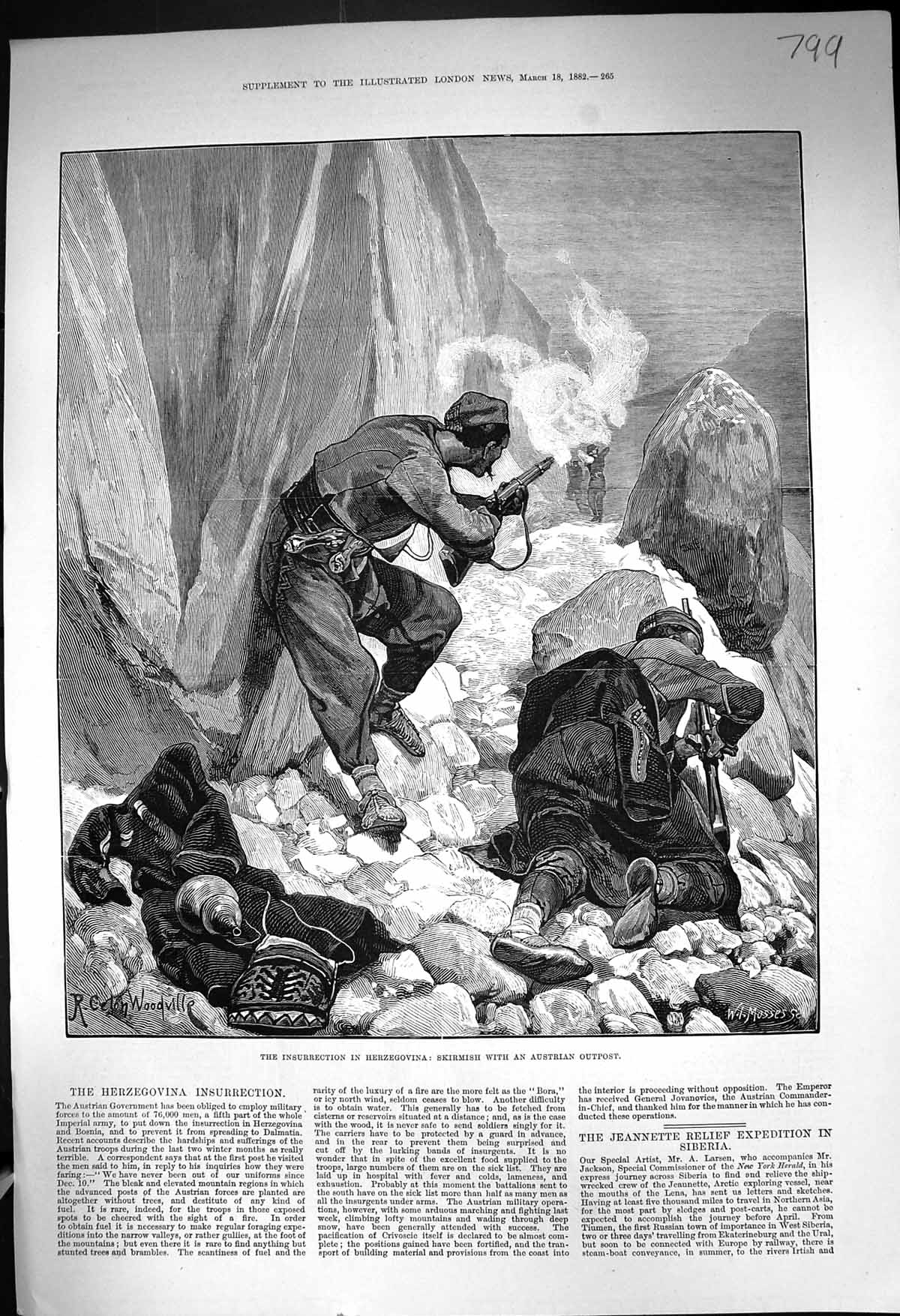 Old 1882 Insurrection Herzegovinia War Skirmish Austrian Outpost Wood Victorian