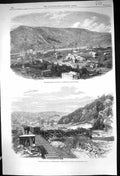Old Print 1864 Petroleum Oil Works Franklin Pennsylvania Railway Station 19th