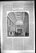 Original Old Antique Print 1860 Interior Public Library Melbourne Australia