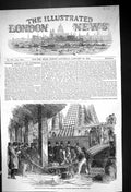 Antique Old Print 1853 Scene Landing GAustralian Steam Ship East India Docks