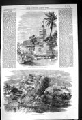 Old Print *6032 1858 Cemetery Tomb Sidi Abderahman Algiers Parade Ground
