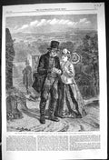 Old 1867 Village Postman Lady Street Scene Hemsley Suffolk-Street Exh Victorian