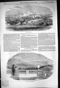 Original Old Antique Print 1849 Osborne Mansion House Isle Wight Terrace Ships