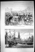 Old 1882 Royal Wedding Procession Windsor Castle Esher Carriage Horse Victorian