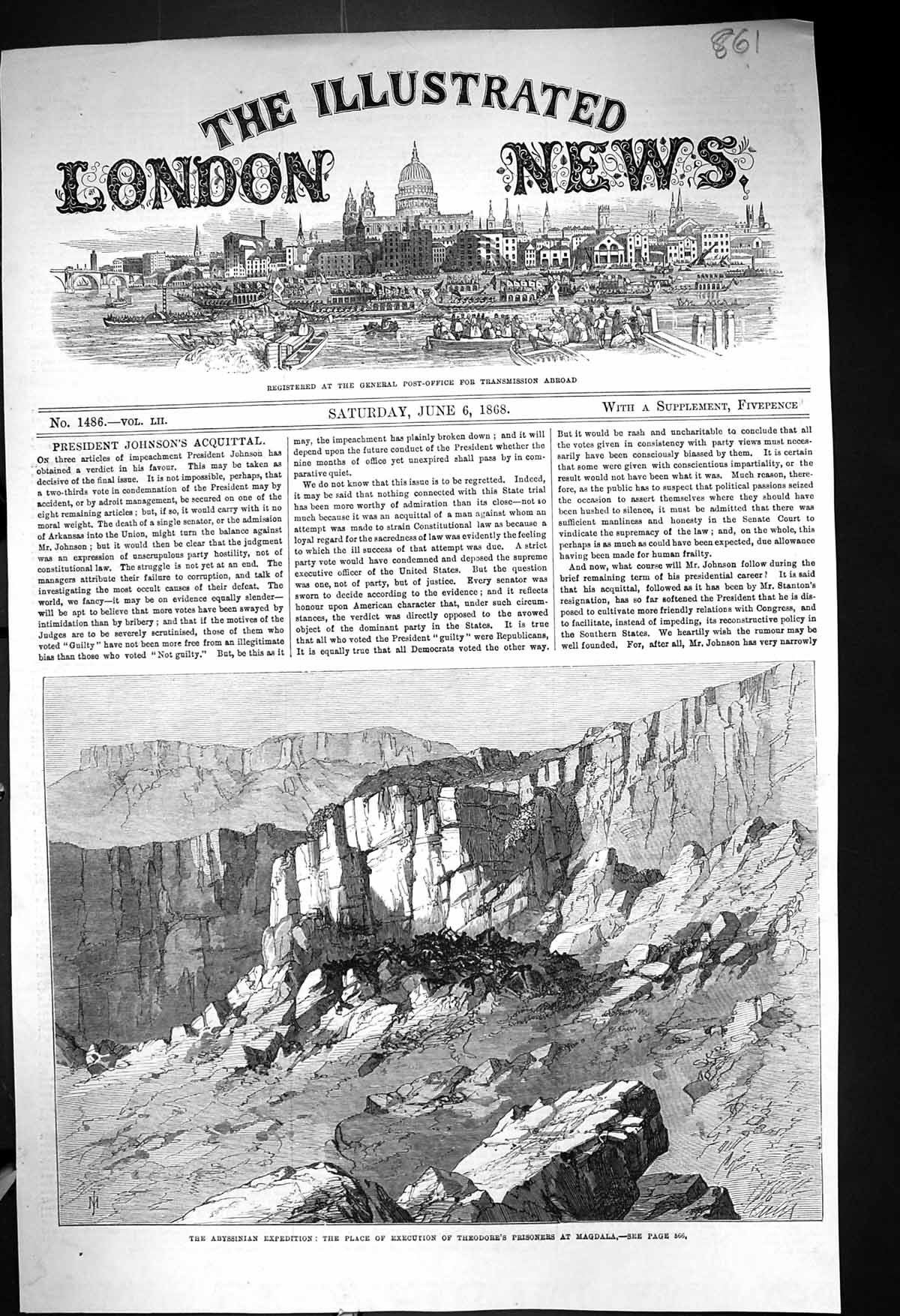 Old 1868 Abyssinian Expedition Place Execution Theodore Prisoners Mag Victorian