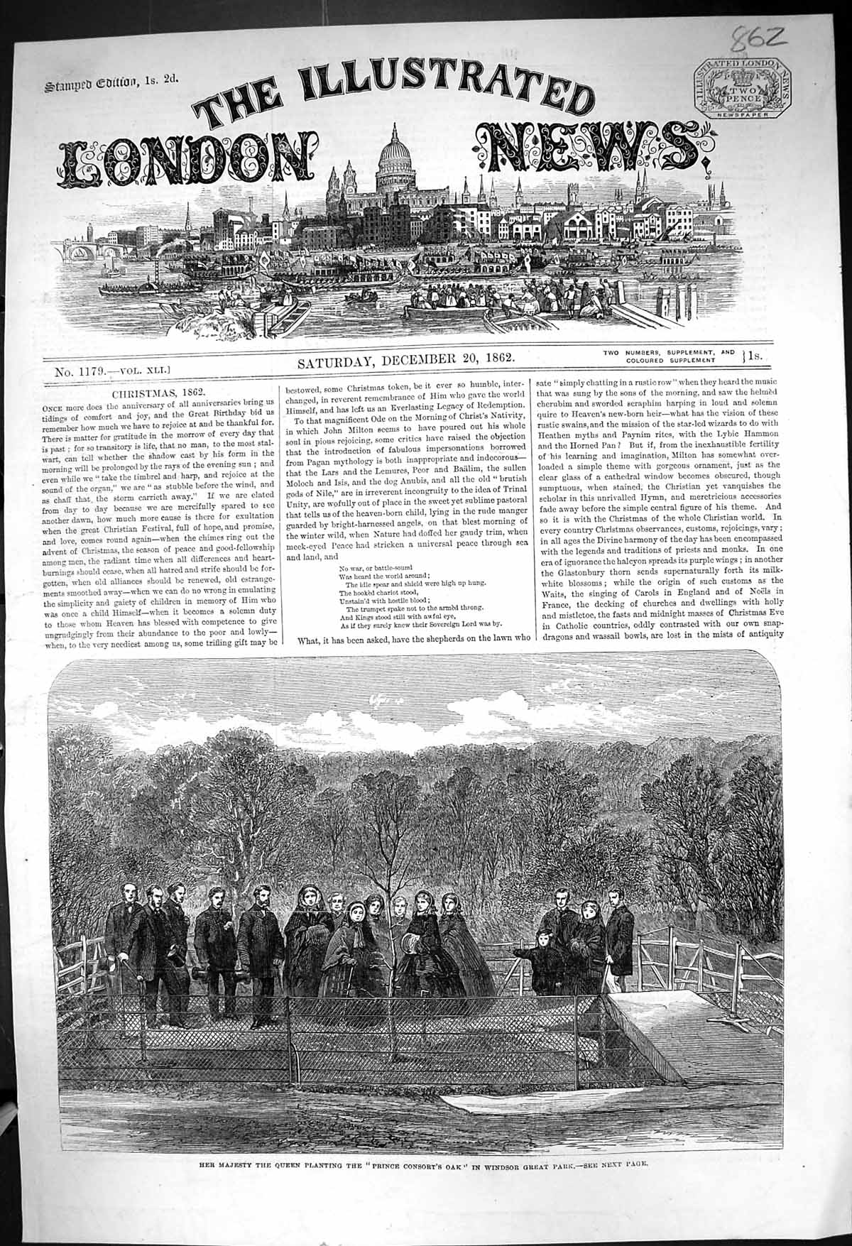 Old 1862 Majesty Queen Planting Prince Consort Oak Tree Windsor Great Victorian