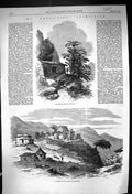 Antique Old Print 1868 Abyssinia Expedition Town Adigerat Church Goun-Gouna