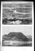 Old 1866 Confluence River Niger Prince Central Africa Lukoja Mountain Victorian
