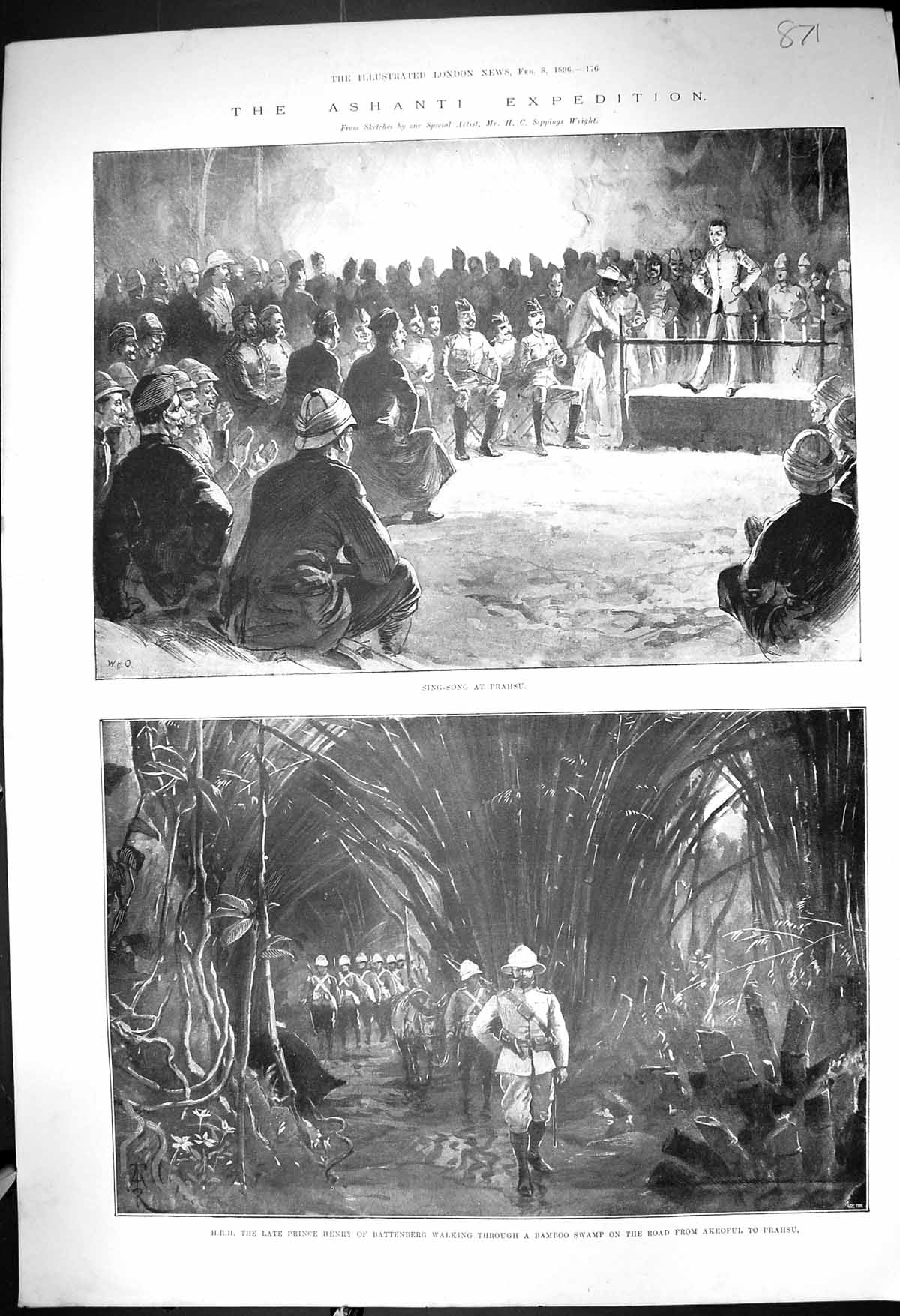 Old 1896 Ashanti Expedition Sing-Song Prahsu Prince Henry Battenberg Victorian