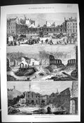 Old Print 1875 Demolition Northumberland House Strand Interior Buildings 19th