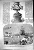 Old 1867 Farewell Cup 20th Regiment Yokohama Scene Opening Dry Dock S Victorian