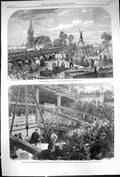 Old 1866 Railway Works St. Pancras Churchyard Foundation Embankment T Victorian