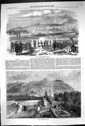 Old 1860 View Tetuan Great Square Morocco Africa Mountains Architectu Victorian