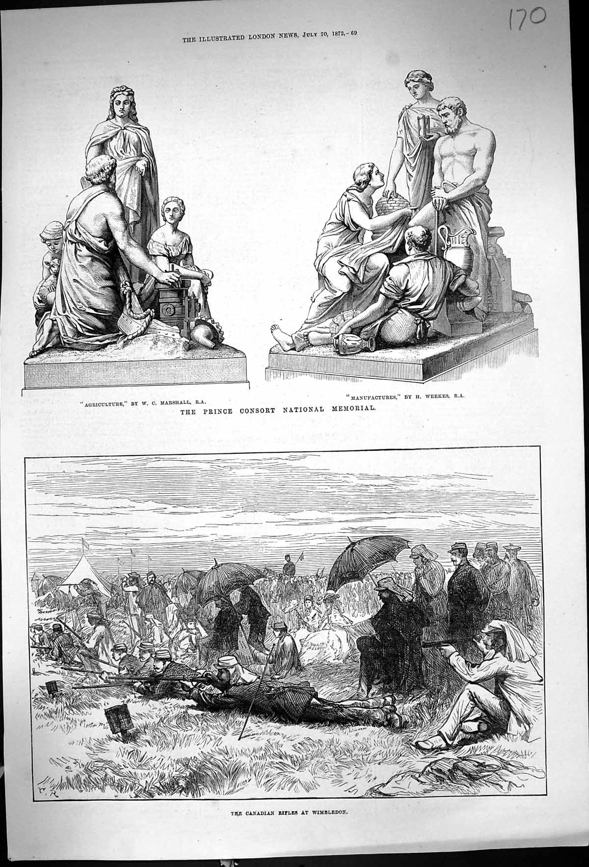 Old 1872 Prince Consort National Memorial Canadian Rifles Wimbledon S Victorian