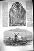 Antique Print 1864 Consecration All Saints Church Windsor Mill Wimbledon Co