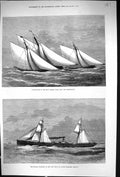 Old 1875 Cutter-Match Royal Thames Yacht Club Shoeburyness Haytian We Victorian