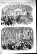 Old 1866 Prince Wales York Procession Bridge Consort Memorial Window Victorian