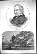 Old Print 1873 Portrait Professor Sedgwick Fire Military Academy Woolwich 19th