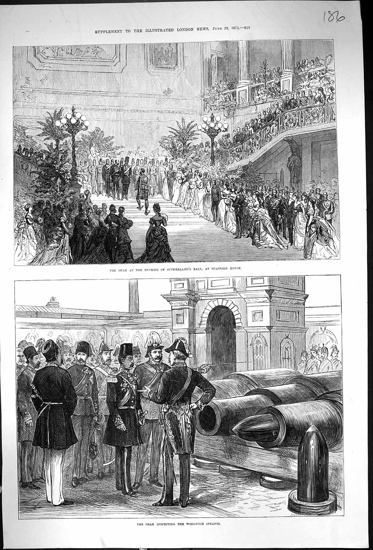 Old 1873 Shah Duchess Sutherland Ball Stafford House Woolwich Infants Victorian