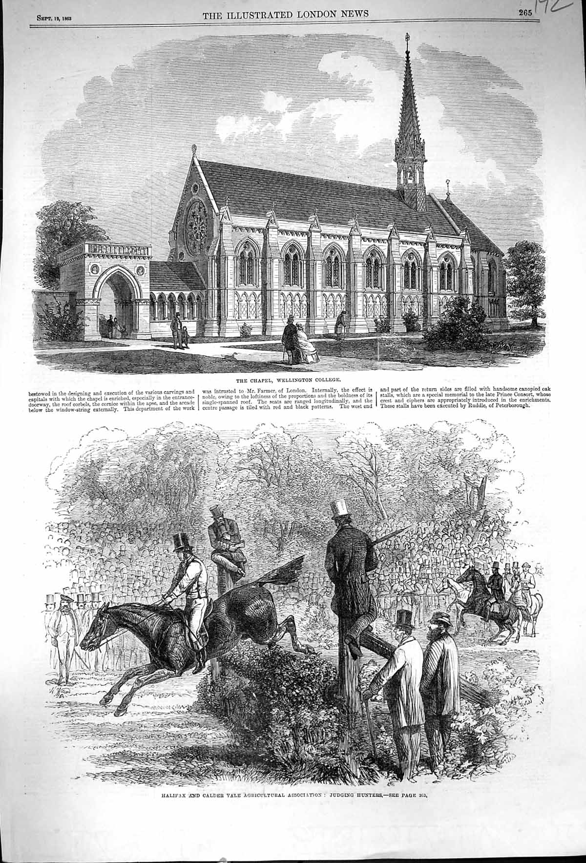 Old 1863 Architecture Chapel Wellington College Halifax Calder Vale A Victorian